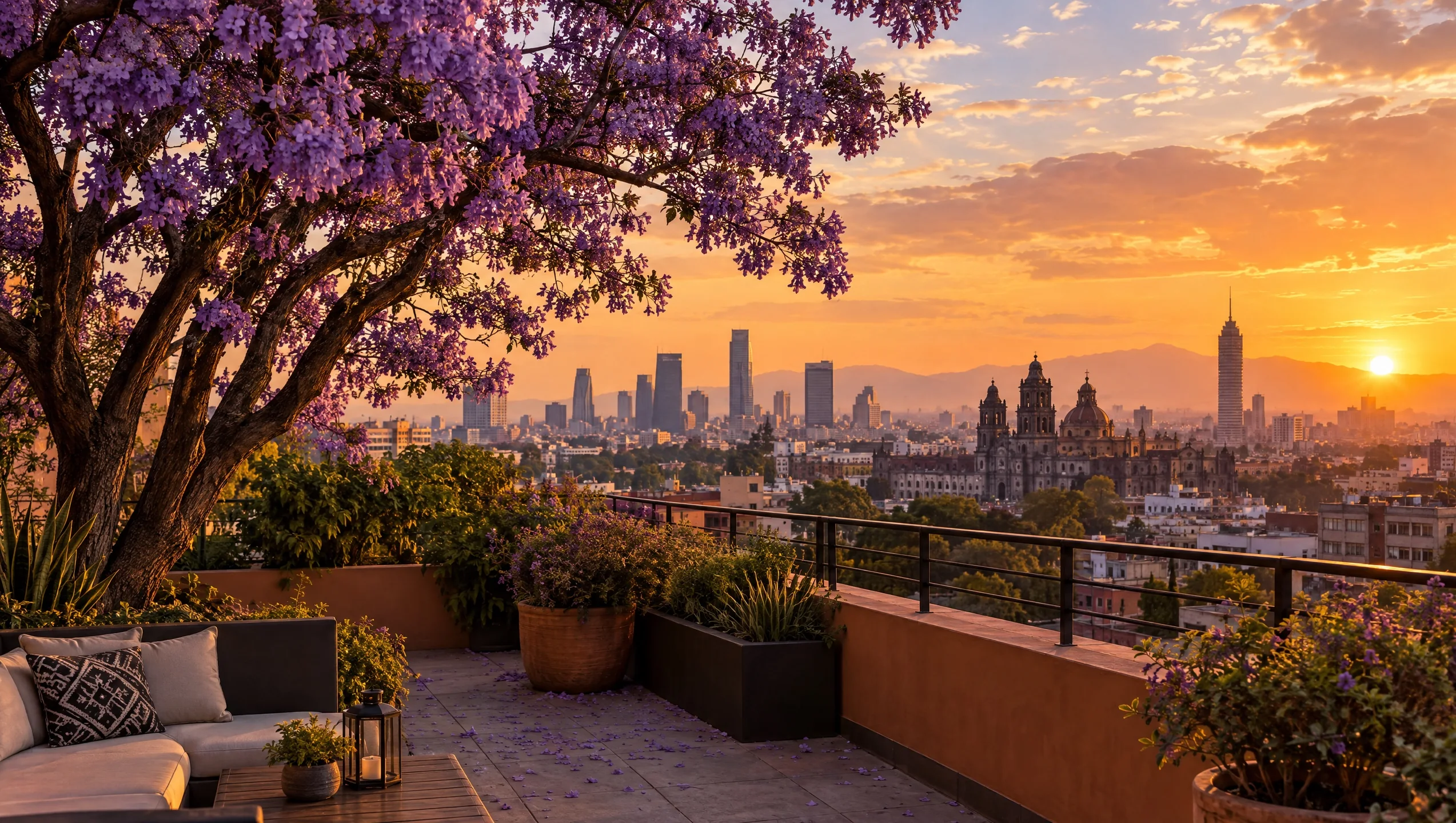 La ciudad al atardecer